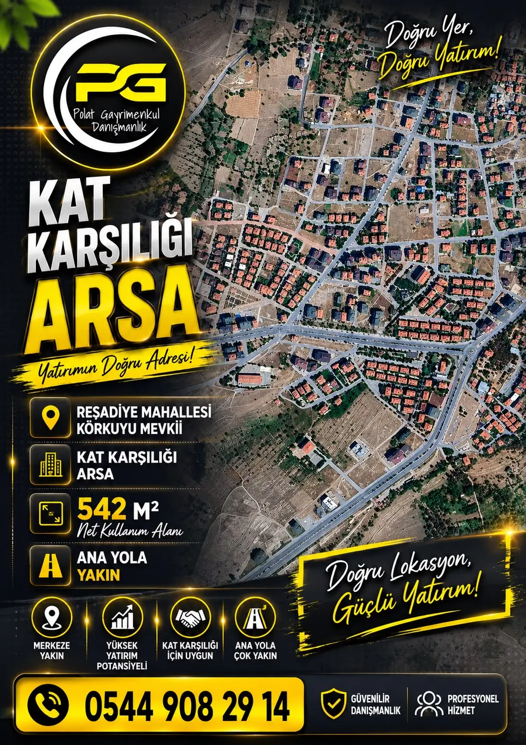 POLAT GAYRİMENKUL - REŞADİYE MAH. KÖRKUYU MEVKİİ KAT KARŞILIĞI ARSA