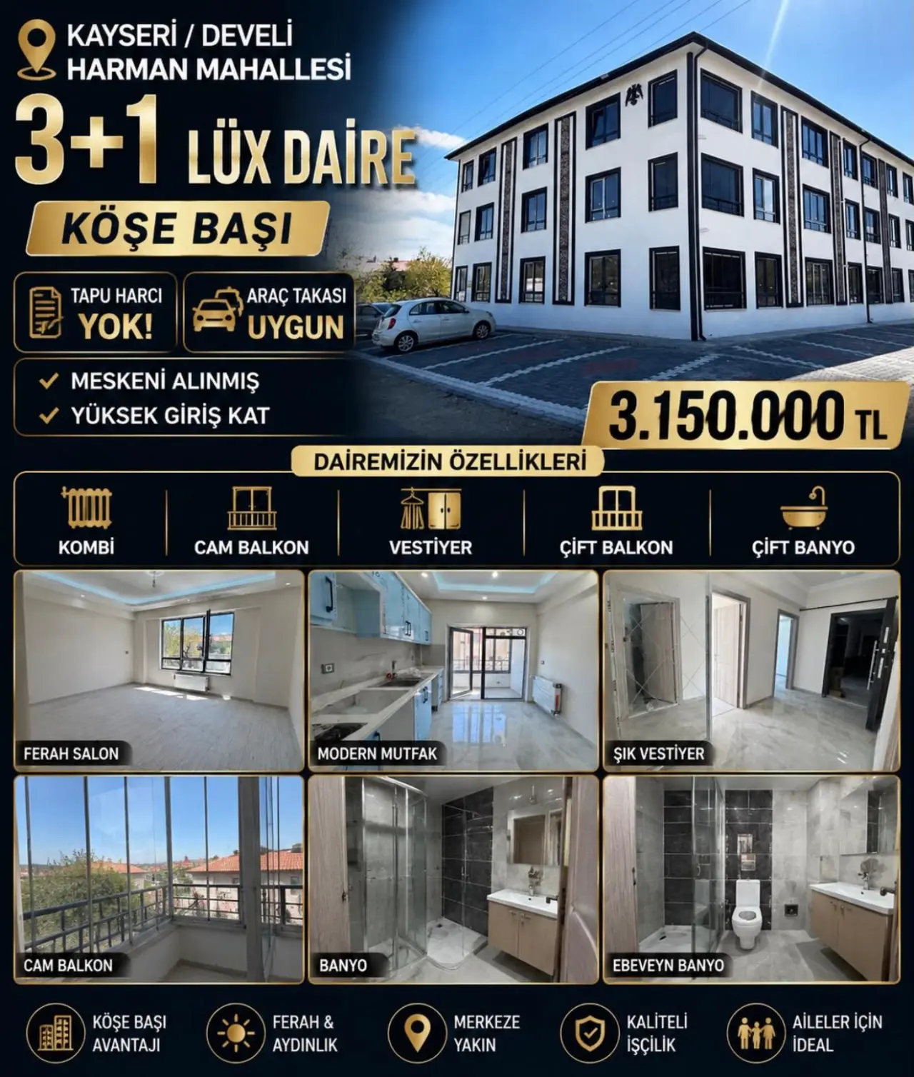 POLAT GAYRİMENKUL - 🏡 POLAT GAYRİMENKULDEN HARMAN MAHALLESİNDE SATILIK 3+1 LÜKS DAİRE